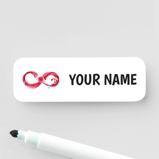 Infinity with Red Wine Namensschild (Beispiel)