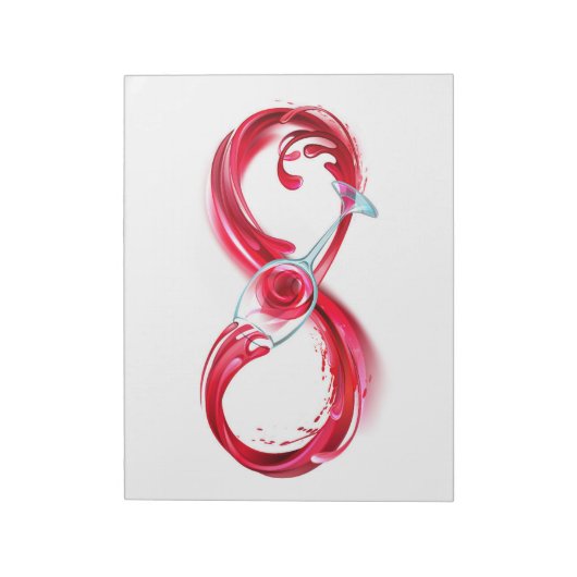 Infinity with Red Wine Notizblock (Rotiert)