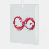 Infinity with Red Wine Ornament Aus Glas (Vorderseite links)
