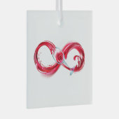 Infinity with Red Wine Ornament Aus Glas (Vorderseite Rechts)