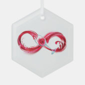 Infinity with Red Wine Ornament Aus Glas (Vorderseite)