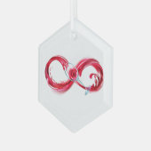 Infinity with Red Wine Ornament Aus Glas (Vorderseite Links)