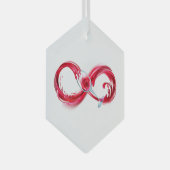 Infinity with Red Wine Ornament Aus Glas (Vorderseite Rechts)