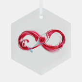 Infinity with Red Wine Ornament Aus Glas (Rückseite)