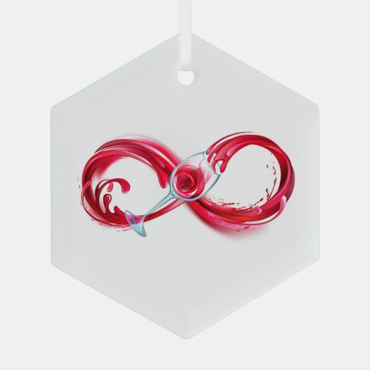 Infinity with Red Wine Ornament Aus Glas (Rückseite)