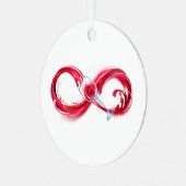 Infinity with Red Wine Ornament Aus Metall (Vorderseite links)