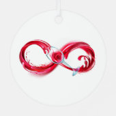 Infinity with Red Wine Ornament Aus Metall (Rückseite)