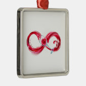 Infinity with Red Wine Ornament Aus Metall (Rechts)