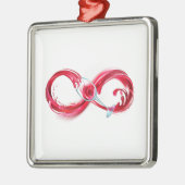Infinity with Red Wine Ornament Aus Metall (Links)