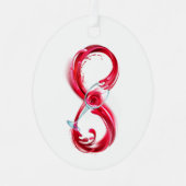 Infinity with Red Wine Ornament Aus Metall (Vorderseite)