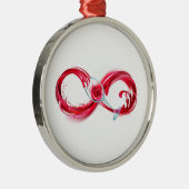 Infinity with Red Wine Ornament Aus Metall (Rechts)