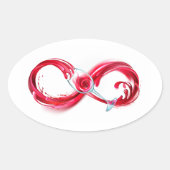 Infinity with Red Wine Ovaler Aufkleber (Vorderseite)