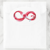 Infinity with Red Wine Ovaler Aufkleber (Tasche)