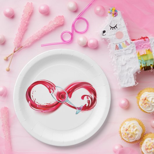 Infinity with Red Wine Pappteller (Party)