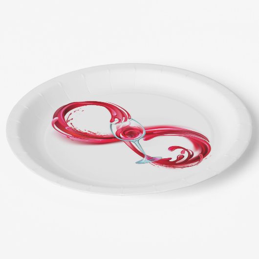 Infinity with Red Wine Pappteller (Schrägansicht)