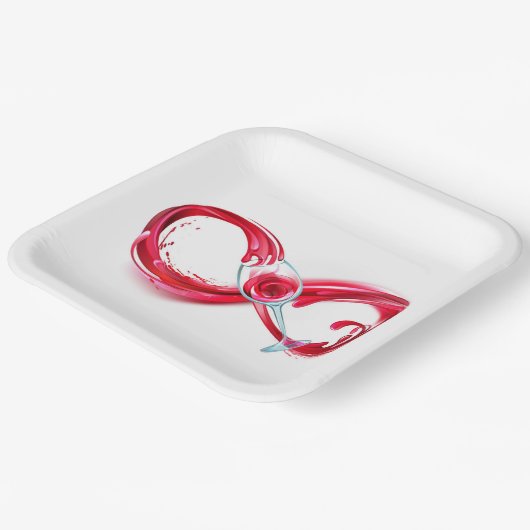 Infinity with Red Wine Pappteller (Gewinkelt)