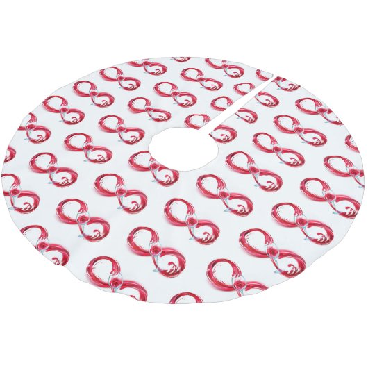 Infinity with Red Wine Polyester Weihnachtsbaumdecke (Schrägansicht)