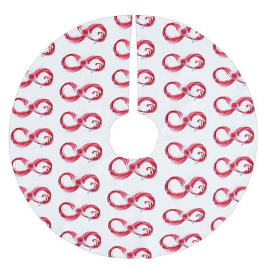 Infinity with Red Wine Polyester Weihnachtsbaumdecke (Vorderseite)