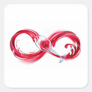 Infinity with Red Wine Quadratischer Aufkleber