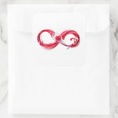 Infinity with Red Wine Quadratischer Aufkleber (Tasche)