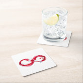 Infinity with Red Wine Rechteckiger Pappuntersetzer (Vor Ort)