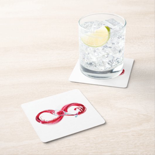 Infinity with Red Wine Rechteckiger Pappuntersetzer (Vor Ort)