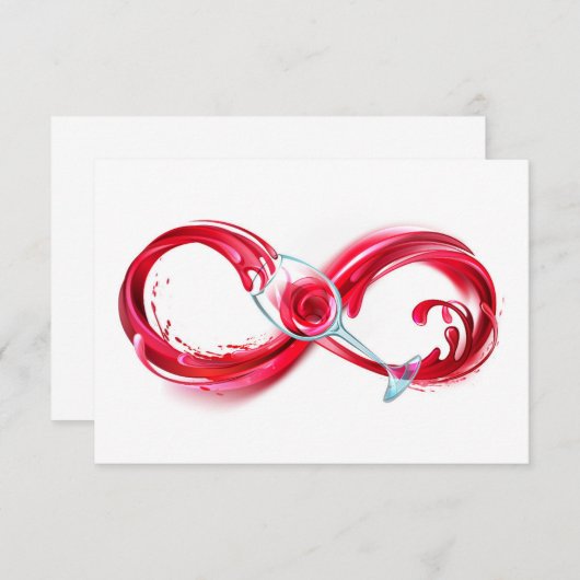 Infinity with Red Wine RSVP Karte (Vorne/Hinten)