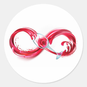 Infinity with Red Wine Runder Aufkleber