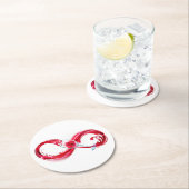 Infinity with Red Wine Runder Pappuntersetzer (Vor Ort)