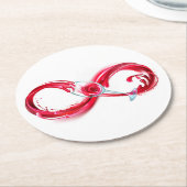 Infinity with Red Wine Runder Pappuntersetzer (Angewinkelt)