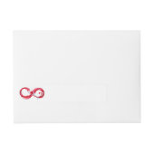 Infinity with Red Wine Rundum-Adressaufkleber (Vorderseite)