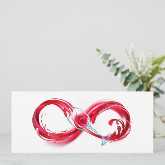 Infinity with Red Wine Save The Date (Stehend Vorderseite)