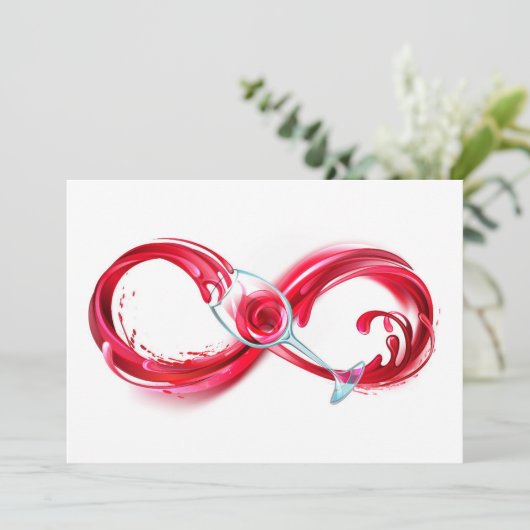 Infinity with Red Wine Save The Date (Stehend Vorderseite)