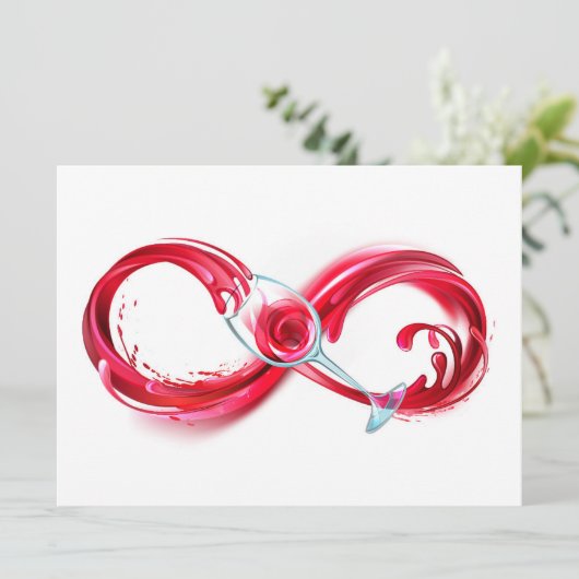 Infinity with Red Wine Save The Date (Stehend Vorderseite)