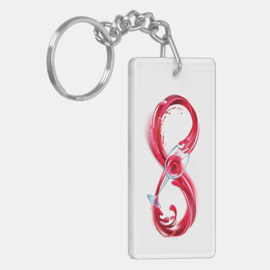 Infinity with Red Wine Schlüsselanhänger (Vorderseite links)