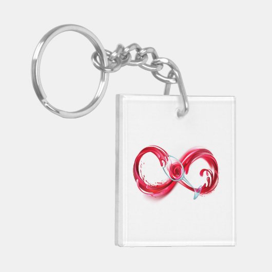 Infinity with Red Wine Schlüsselanhänger (Vorderseite links)