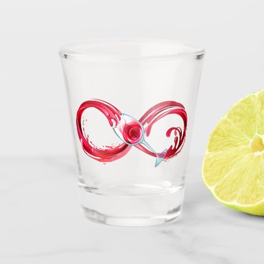 Infinity with Red Wine Schnapsglas (Vorderseite)