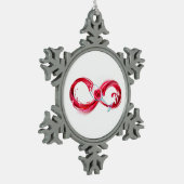 Infinity with Red Wine Schneeflocken Zinn-Ornament (Links)