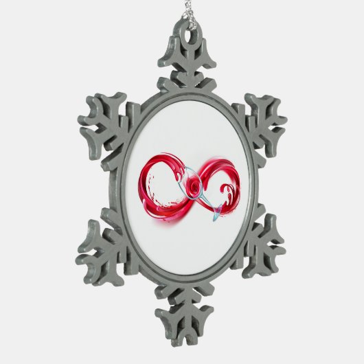 Infinity with Red Wine Schneeflocken Zinn-Ornament (Links)