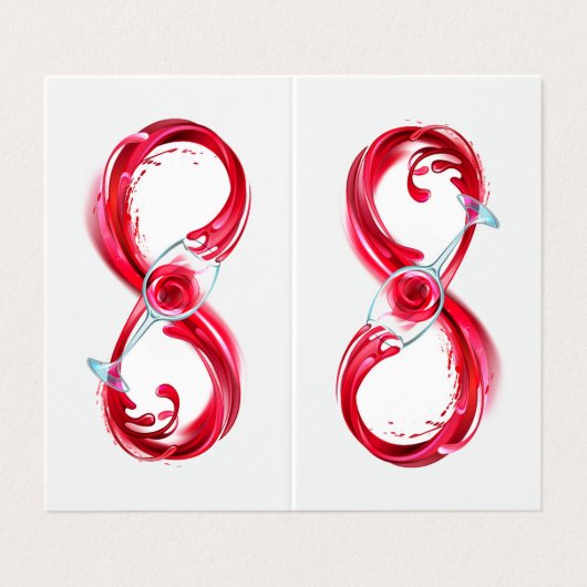 Infinity with Red Wine Visitenkarten (Außenseite Aufgefaltet)