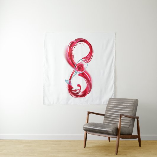 Infinity with Red Wine Wandteppich (Beispiel (Horizontal))
