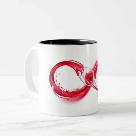 Infinity with Red Wine Zweifarbige Tasse (Vorderseite Links)