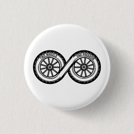 Infinity Zwei Räder Freiheit Button (Vorderseite)