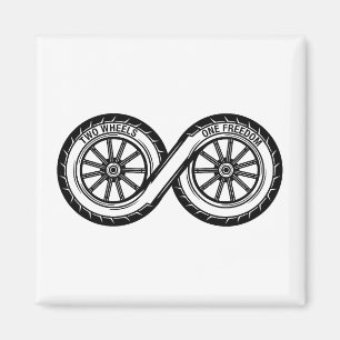 Infinity Zwei Räder Freiheit Magnet