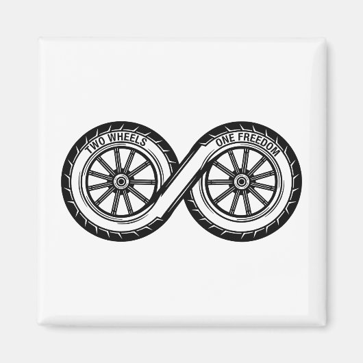 Infinity Zwei Räder Freiheit Magnet (Vorne)