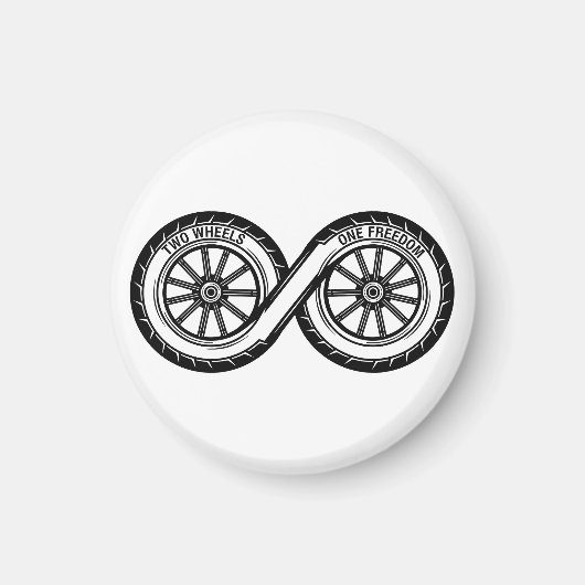 Infinity Zwei Räder Freiheit Magnet (Vorne)