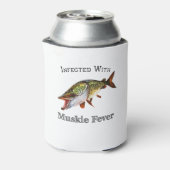 Infiziert mit Muskie Fieber Dosenkühler (Kanne Rückseite)