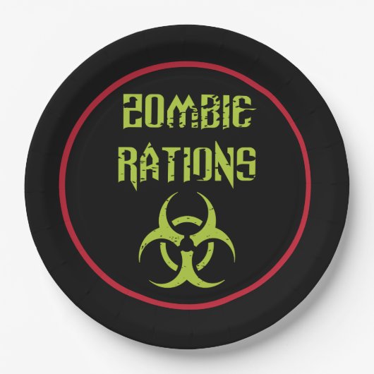 Infizierte Zombie-Rationen Pappteller (Vorderseite)