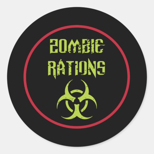 Infizierte Zombie-Rationen Runder Aufkleber (Vorderseite)