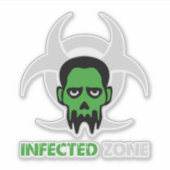 Infizierte Zone Zombie-Warnung Aufkleber (Vorderseite)